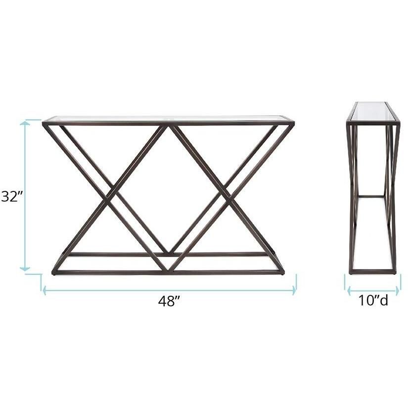 Bennett 48 inch Brushed Gunmetal Console Table